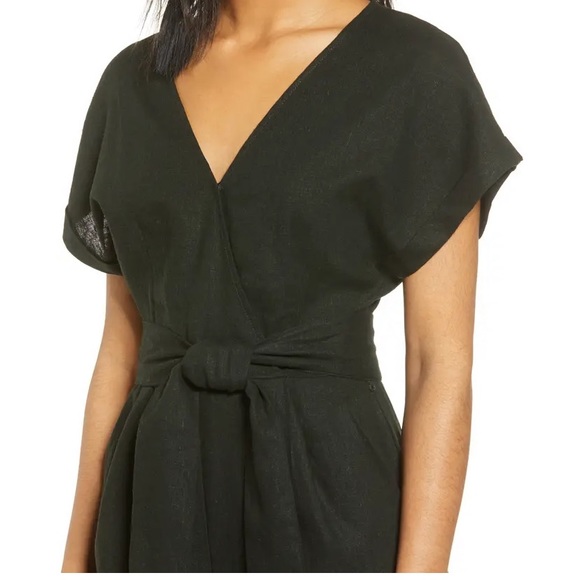 All In Favor Tie Waist Linen Blend Romper - Picture 4 of 14